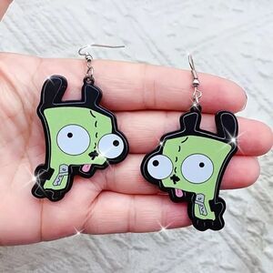 Cartoon Network Invader Zim Gir Earrings Cosplay Dangle Acrylics Earrings